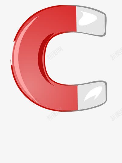 卡通双向磁铁图标png_新图网 https://ixintu.com 卡通 手绘 白色 磁铁 红色