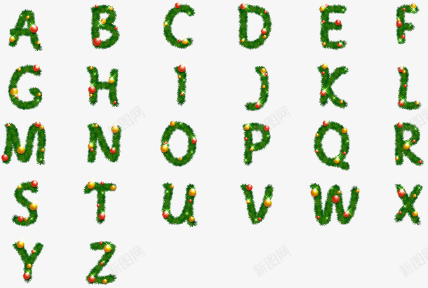绿色简约植物字母png免抠素材_新图网 https://ixintu.com 免抠PNG 字母 植物 简约 绿色 艺术字 英文 英语
