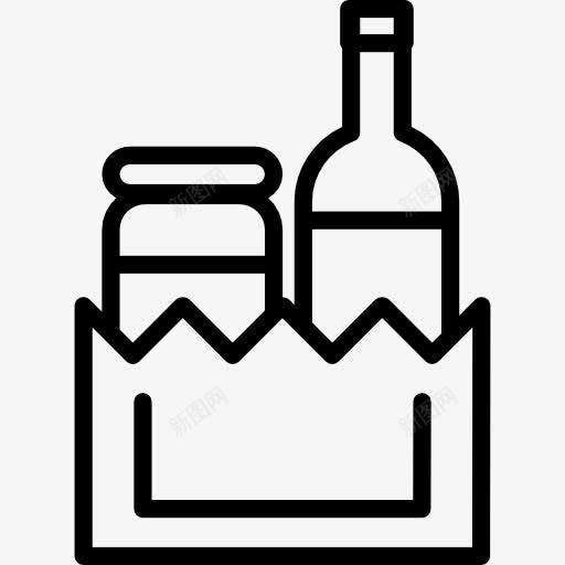 调味品在食品杂货袋图标png_新图网 https://ixintu.com 商务 瓶 调味品 食品