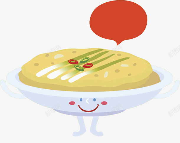 卡通创意大饼卷葱图png免抠素材_新图网 https://ixintu.com 创意的 大饼卷葱 插图 盘子 美食 表情 高兴地