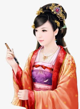 红衣女子毛笔png免抠素材_新图网 https://ixintu.com 女子 毛笔 素材 红衣