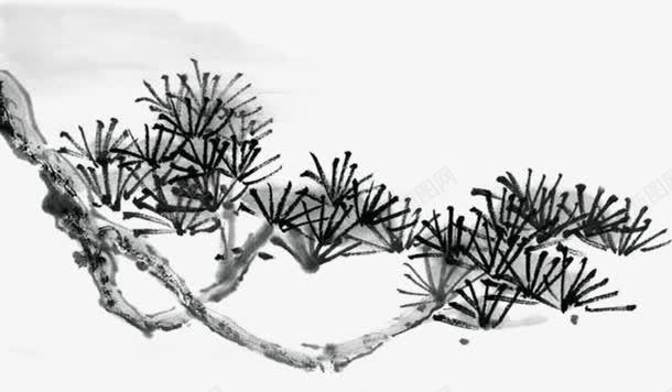 黑色水墨植物创意png免抠素材_新图网 https://ixintu.com 创意 植物 水墨 黑色