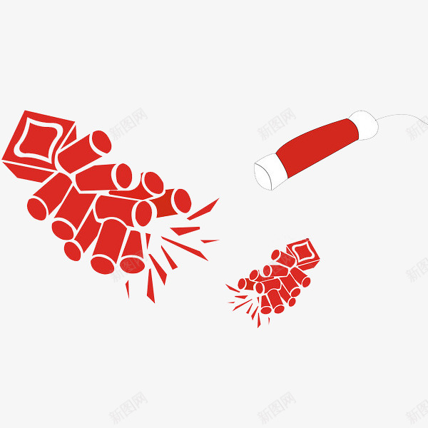 卡通鞭炮新年装饰图png免抠素材_新图网 https://ixintu.com 喜庆的 年味 插图 新年 春节 炮竹 红色的 鞭炮