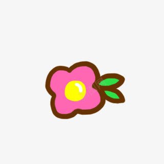 粉色小花朵卡通手绘png免抠素材_新图网 https://ixintu.com 卡通 粉色 花朵