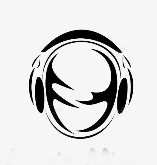 黑白剪影戴耳机人头png免抠素材_新图网 https://ixintu.com fm 听音乐 多媒体 播客 收音机 电台 耳机 音乐电台 黑白剪影