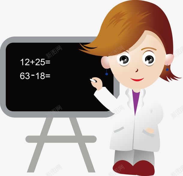 卡通女教师上课矢量图ai免抠素材_新图网 https://ixintu.com 人物图库 卡通 名师 教师讲课 职业人物 设计 矢量图