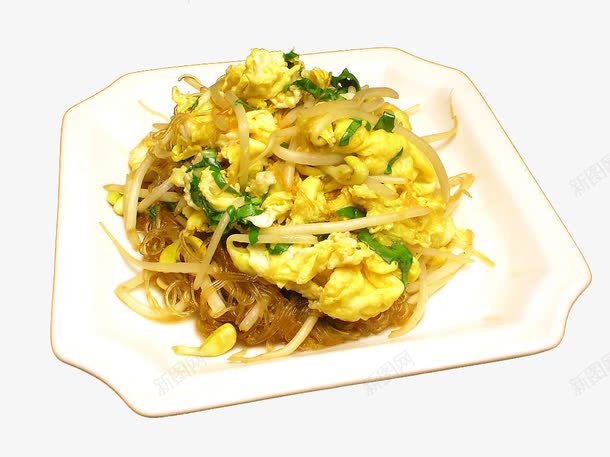 炒合菜png免抠素材_新图网 https://ixintu.com 中华美食 传统美食 美味熟菜 餐饮美食 鸡蛋炒粉条豆芽