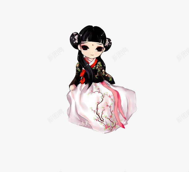 古装小女孩png免抠素材_新图网 https://ixintu.com png图形 png装饰 卡通 古装 小女孩 装饰