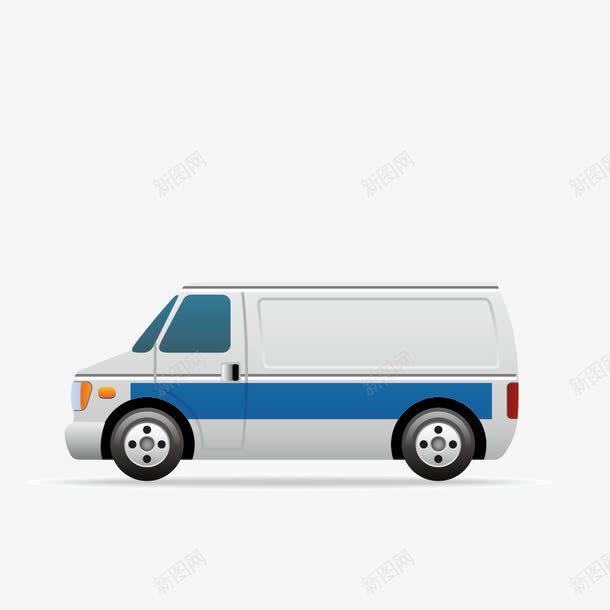 手绘厢式货车png免抠素材_新图网 https://ixintu.com 侧面 厢式 手绘 货车