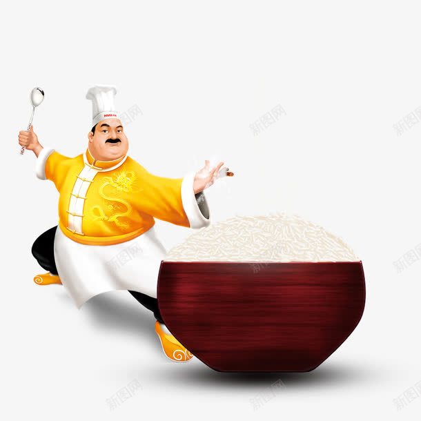 厨师和食物png免抠素材_新图网 https://ixintu.com 主食 厨师 米饭 食物