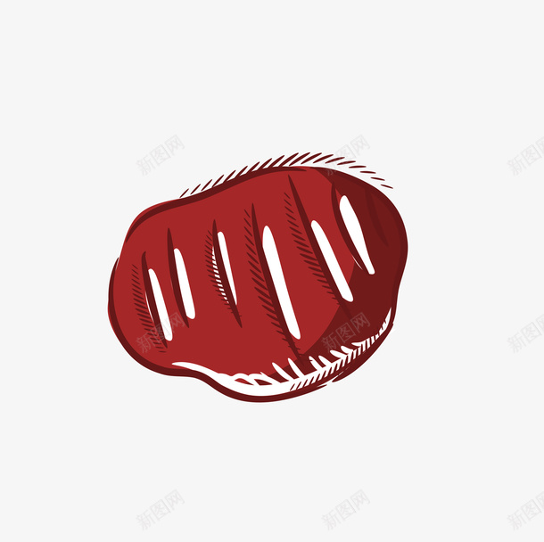 卡通红色肉块简图png免抠素材_新图网 https://ixintu.com 卡通 卡通肉块 手绘图 猪肉 红色肉块 美食 肉食 食物