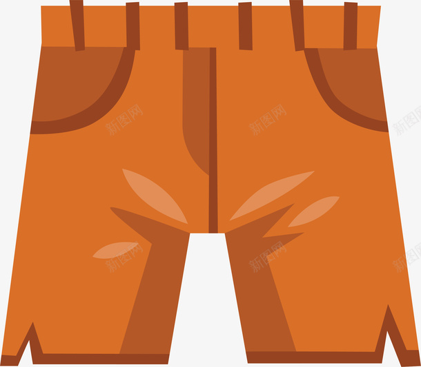 棕色裤子png免抠素材_新图网 https://ixintu.com 卡通可爱 卡通装饰 小清新 棕色裤子 矢量图案 设计图