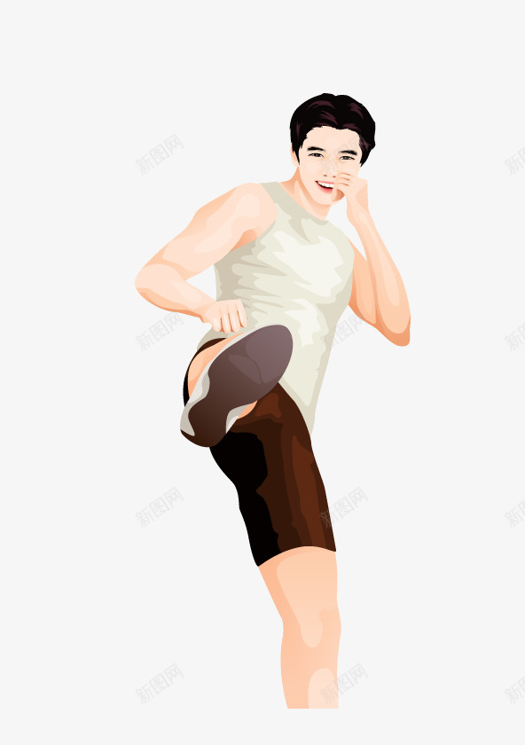 跆拳道男生卡通图png免抠素材_新图网 https://ixintu.com 人物 卡通 手绘图 男生 跆拳道 踢腿动作