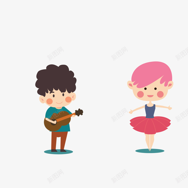 彩色文艺跳舞卡通男孩女孩矢量图eps免抠素材_新图网 https://ixintu.com 彩色男孩女孩 文艺 男孩女孩 矢量男孩女孩 跳舞卡通 矢量图