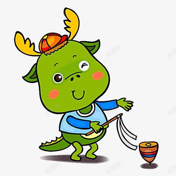 玩耍的小牛png免抠素材_新图网 https://ixintu.com png图形 png装饰 卡通 小牛 装饰 陀螺
