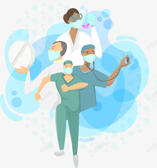 抗疫一线医护人员医生护士矢量图ai免抠素材_新图网 https://ixintu.com 医生 戴口罩 抗疫 护士 新型冠状病毒 最美逆行者 核酸检测 矢量图 防疫 防疫宣传海报 防病毒