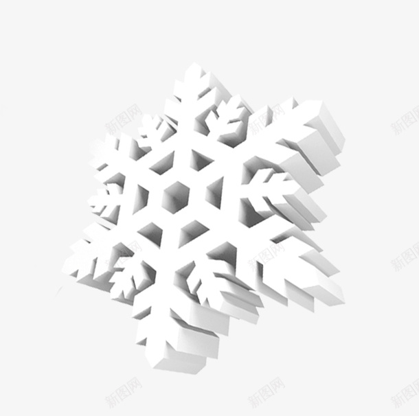 白色立体雪花png免抠素材_新图网 https://ixintu.com 冬 白色 立体 雪花