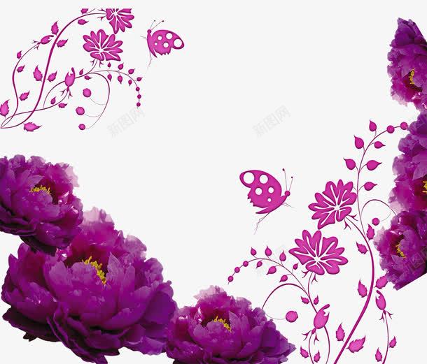 紫花开海报背景效果png免抠素材_新图网 https://ixintu.com 喜庆海报背景 植物 活动海报背景 海报背景 紫色 紫花 节日海报背景 花 花期活动元素 花腾 装饰效果