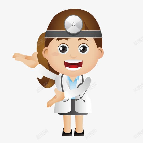 指挥女医生png免抠素材_新图网 https://ixintu.com 卡通 女医生 指挥
