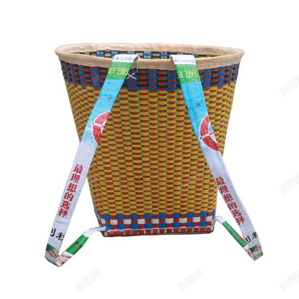 黄蓝花纹编织背篓png免抠素材_新图网 https://ixintu.com 商业 工具 工艺 背筐竹篓 背篓