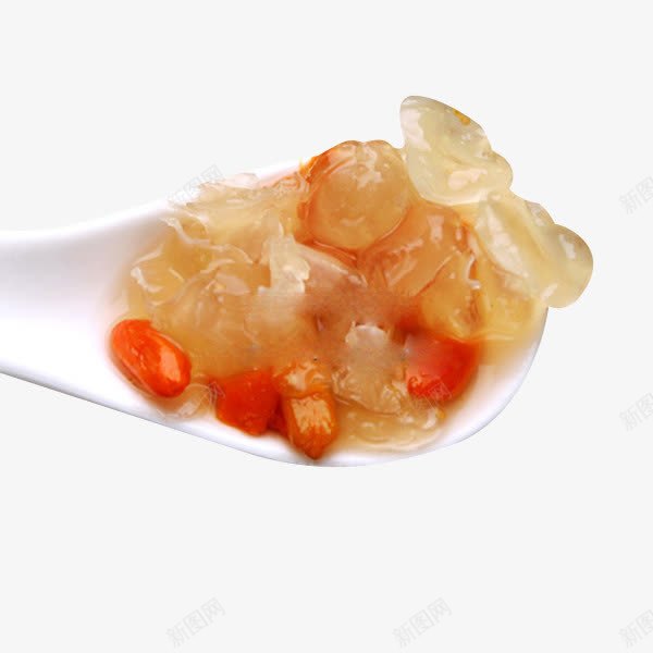 勺子里的银耳枸杞png免抠素材_新图网 https://ixintu.com 出胶的银耳 淡黄色银耳 银耳汤 银耳汤里的食材