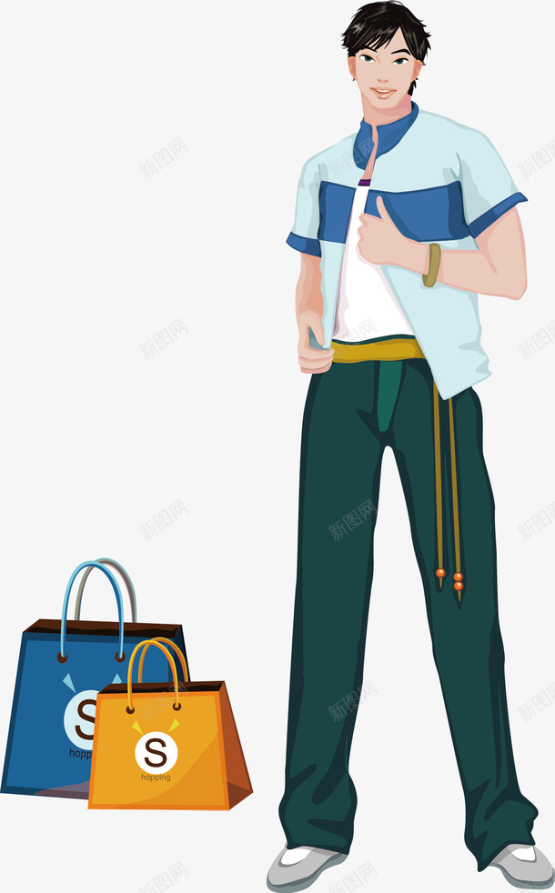 卡通男人矢量图ai免抠素材_新图网 https://ixintu.com 内敛 帅气 成熟 男朋友 矢量图