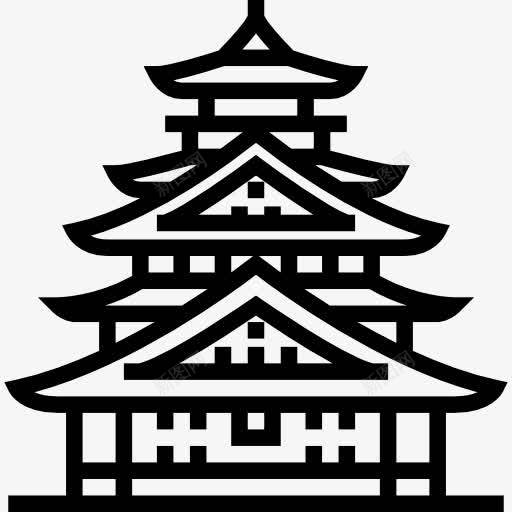 大阪城堡图标png_新图网 https://ixintu.com 古迹 地标建筑 大阪城堡