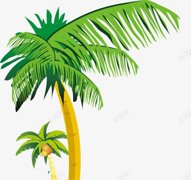 绿色植物卡通椰子树png免抠素材_新图网 https://ixintu.com 卡通 椰子树 绿色植物
