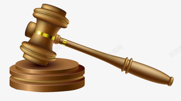 卡通金色律师锤子png免抠素材_新图网 https://ixintu.com 人人平等 公正严明 卡通 律师锤子 法律 金色锤子