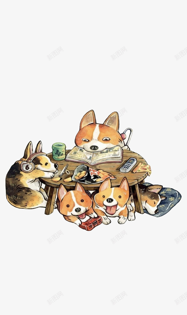 在一起玩耍的小动物们png免抠素材_新图网 https://ixintu.com 一起 听音乐 小动物 小动物们 玩耍 看书