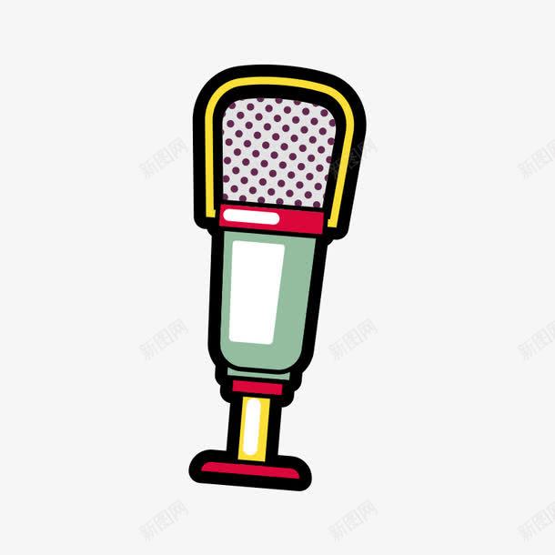 卡通麦克风png免抠素材_新图网 https://ixintu.com PNG素材 卡通 音乐 麦克风