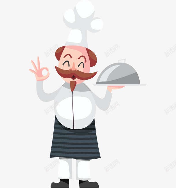 扁平插画厨师矢量图eps免抠素材_新图网 https://ixintu.com 扁平 插画 美食 矢量图