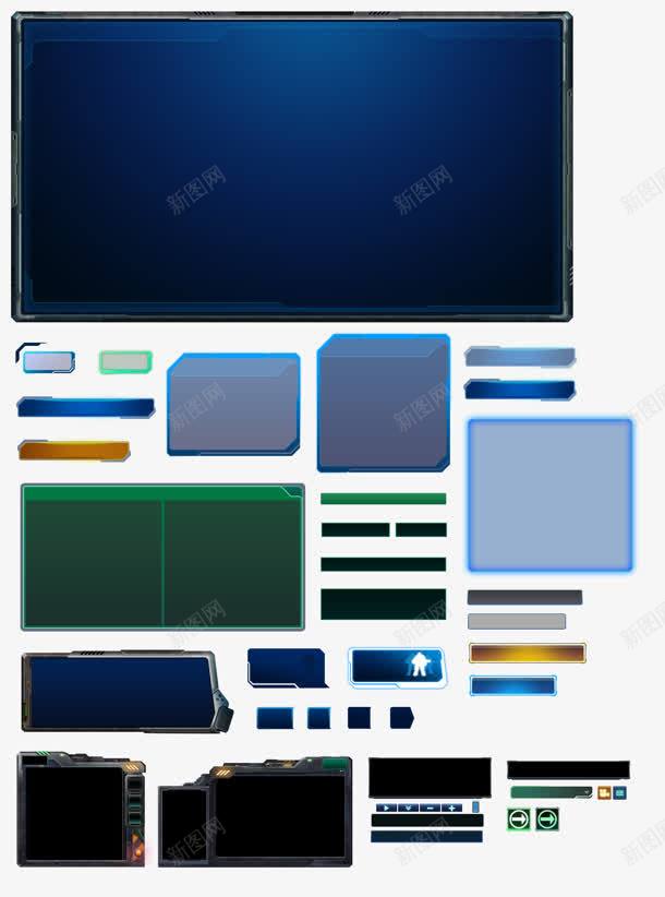 蓝色光效手绘标签png免抠素材_新图网 https://ixintu.com 标签 蓝色