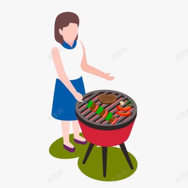 卡通BBQ烧烤的人物png免抠素材_新图网 https://ixintu.com BBQ 人物设计 卡通 烧烤 烧烤架 野餐