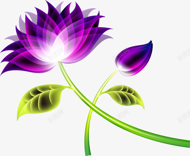 紫色浪漫梦幻花卉矢量图ai免抠素材_新图网 https://ixintu.com 梦幻 浪漫 紫色 花卉 矢量图