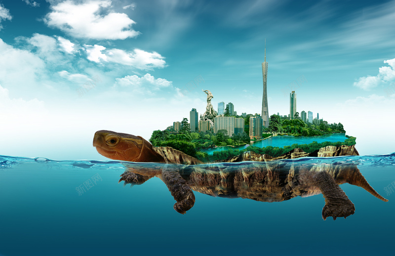 创意地产海龟背景psd_新图网 https://ixintu.com 创意 地产 摄影 海龟 背景 设计 风景