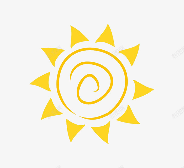 手绘黄色太阳955x874png免抠素材_新图网 https://ixintu.com 卡通 太阳 手绘 黄色