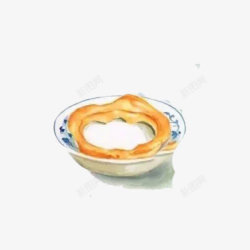 油条手绘画片png免抠素材_新图网 https://ixintu.com 手绘美食 油条 油炸食品 白色碗 黄色