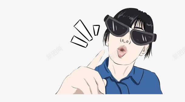 嘻哈说唱人物手绘png免抠素材_新图网 https://ixintu.com 人物 说唱