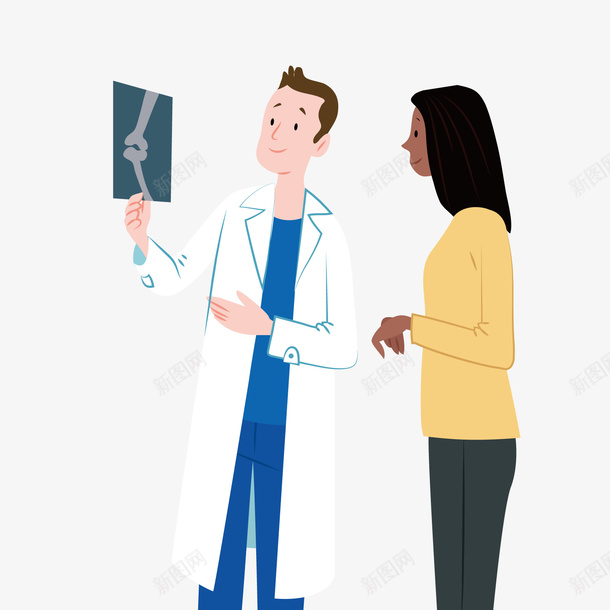 医生看病矢量图ai免抠素材_新图网 https://ixintu.com PNG免抠图下载 外科 查看 男医生 装饰 骨骼 矢量图