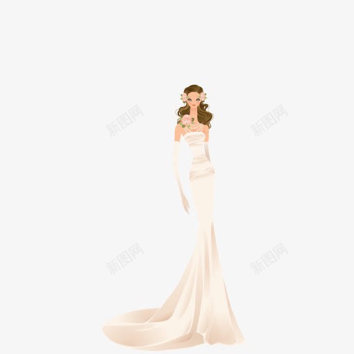 元素手绘婚纱模特png免抠素材_新图网 https://ixintu.com 婚纱模特 手绘 矢量元素