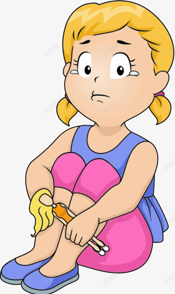 一个难过的小女孩png免抠素材_新图网 https://ixintu.com 不开心的女人 不知所措 小女孩 心情不好 手绘 烦恼 犹豫 皱眉 纠结 纠结的人