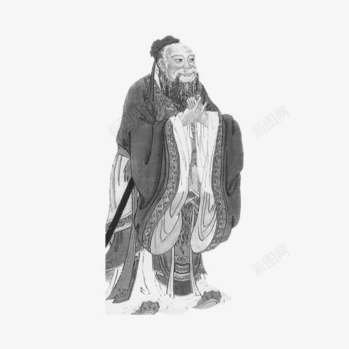 孔子画像png免抠素材_新图网 https://ixintu.com 古人画像 古代 孔子 尊贤 敬老尊贤 画像 读书会 黑色