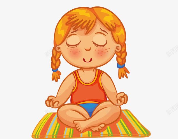 卡通女孩打禅png免抠素材_新图网 https://ixintu.com 卡通 卡通人物 坐着 坐着的小朋友 女孩 打禅