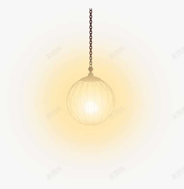 一盏小灯png免抠素材_新图网 https://ixintu.com 复古 小灯 朦胧 艺术 装饰 观赏 铁链