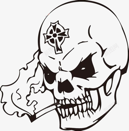 黑色骷髅头png免抠素材_新图网 https://ixintu.com 素描 骷髅头 鬼节 黑色