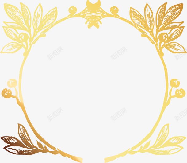 金色大气花纹边框png免抠素材_新图网 https://ixintu.com 大气 花纹 边框 金色