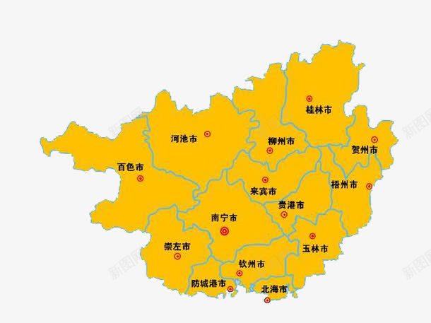 广西地图png免抠素材_新图网 https://ixintu.com 地图 地理 广西 广西地图 广西地图图片