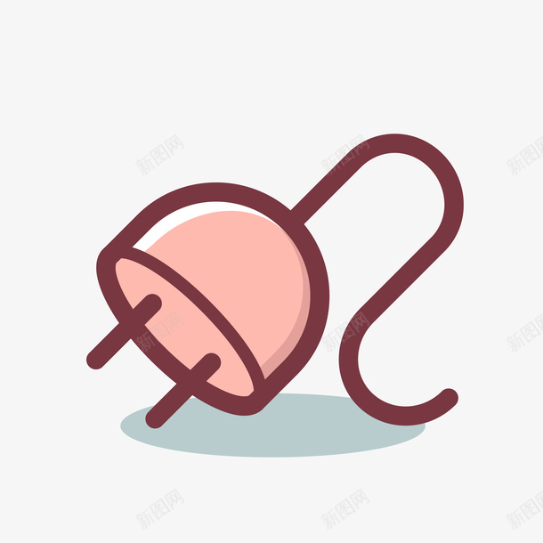 粉红色接电插头标图矢量图图标eps_新图网 https://ixintu.com 免抠图PNG 图标 接电 插头 粉红色 矢量图