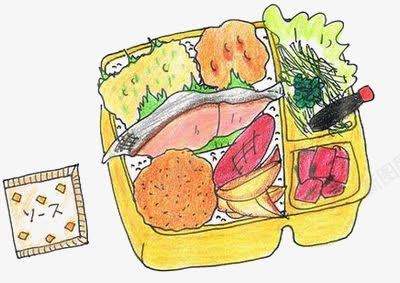 手绘盒饭png免抠素材_新图网 https://ixintu.com 便当 卡通 手绘 水彩插画 爱心便当 盒饭 美食